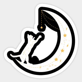 Stars Cat in Moon Sticker